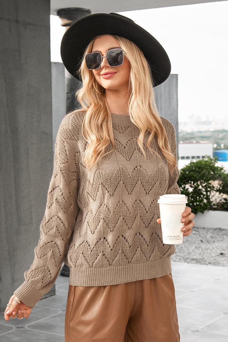 Viola Crochet Knit Oversized Sweater Product Image