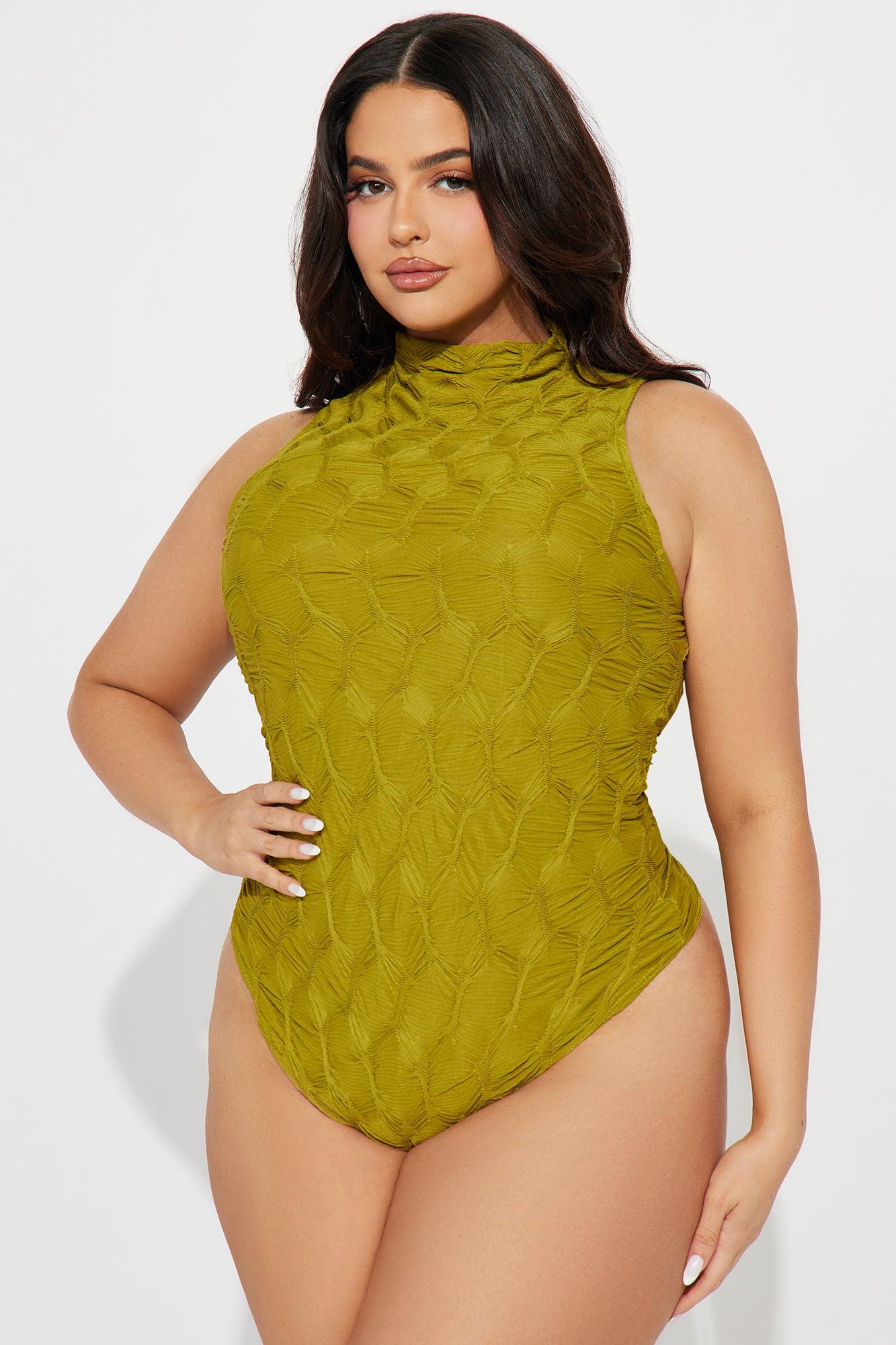 Leilani Textured Bodysuit - Green Product Image