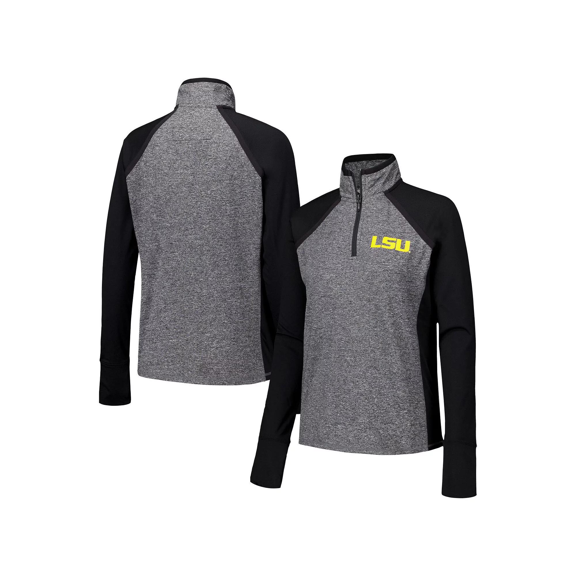 Women's Black LSU Tigers Finalist Raglan Quarter-Zip Jacket, Size: XXL Product Image