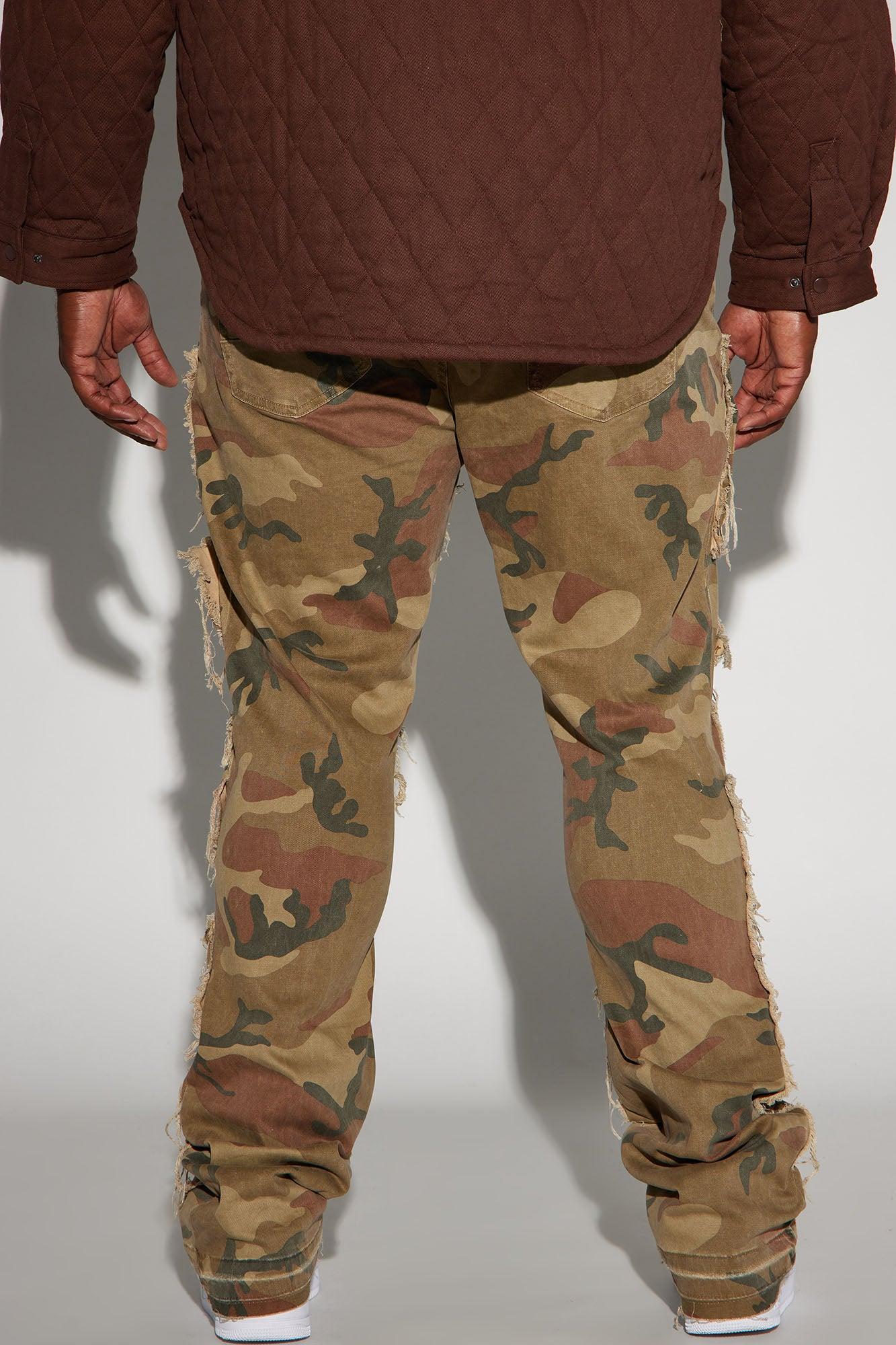 Patch It Up Stacked Skinny Flare Pants - Brown/combo Product Image