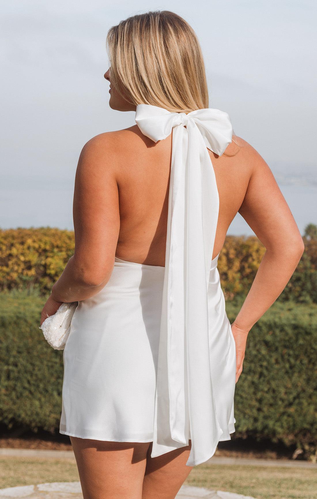 Lisa Mini Dress ~ Ivory Luxe Satin Product Image