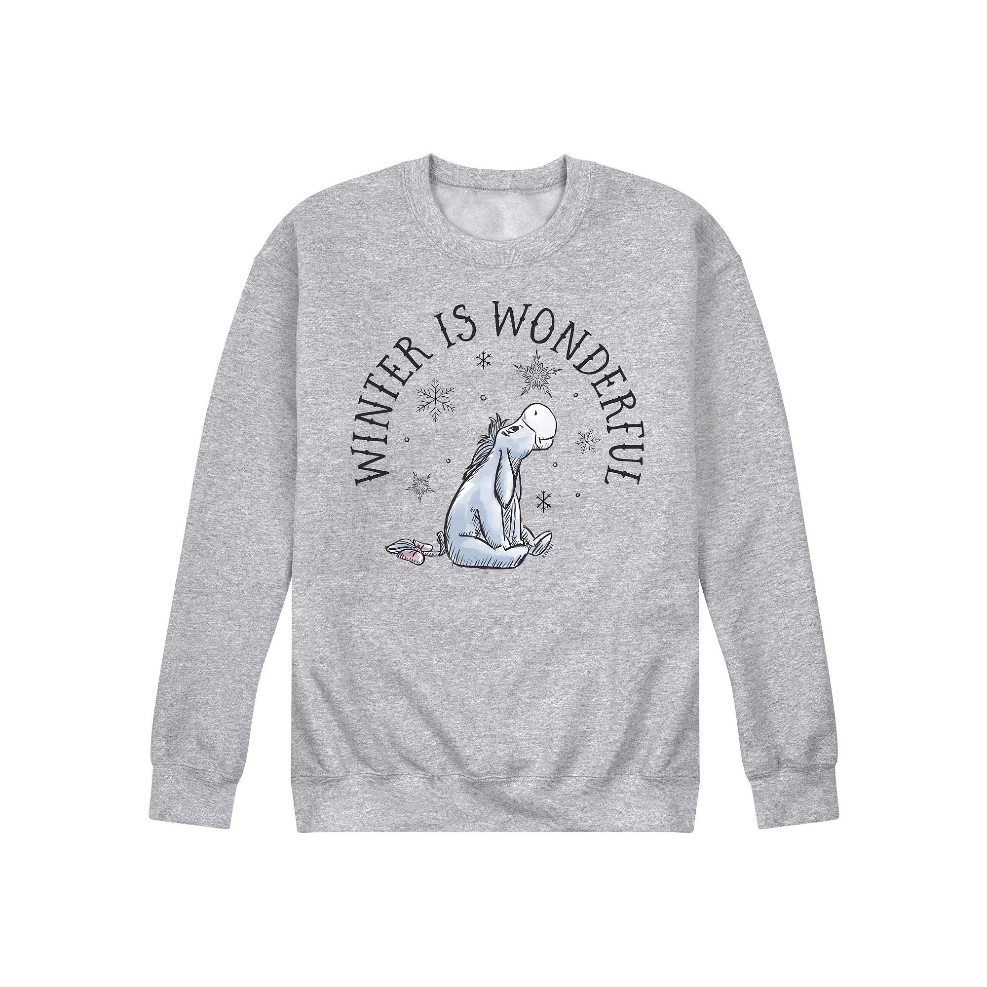 Disney's Winnie The Pooh Men's Winter Is Wonderful Fleece Sweatshirt,  Product Image