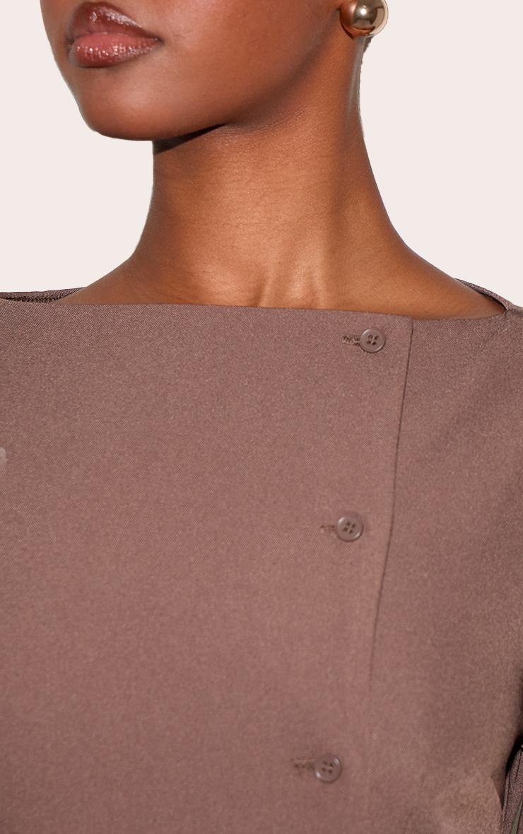 Mushroom Cross Front Cocoon Sleeve Tailored Romper Product Image