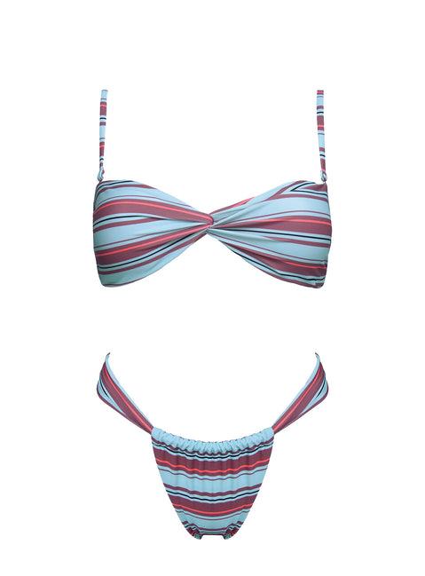 Amplitude Bikini Top Blue / Brown Stripe Product Image