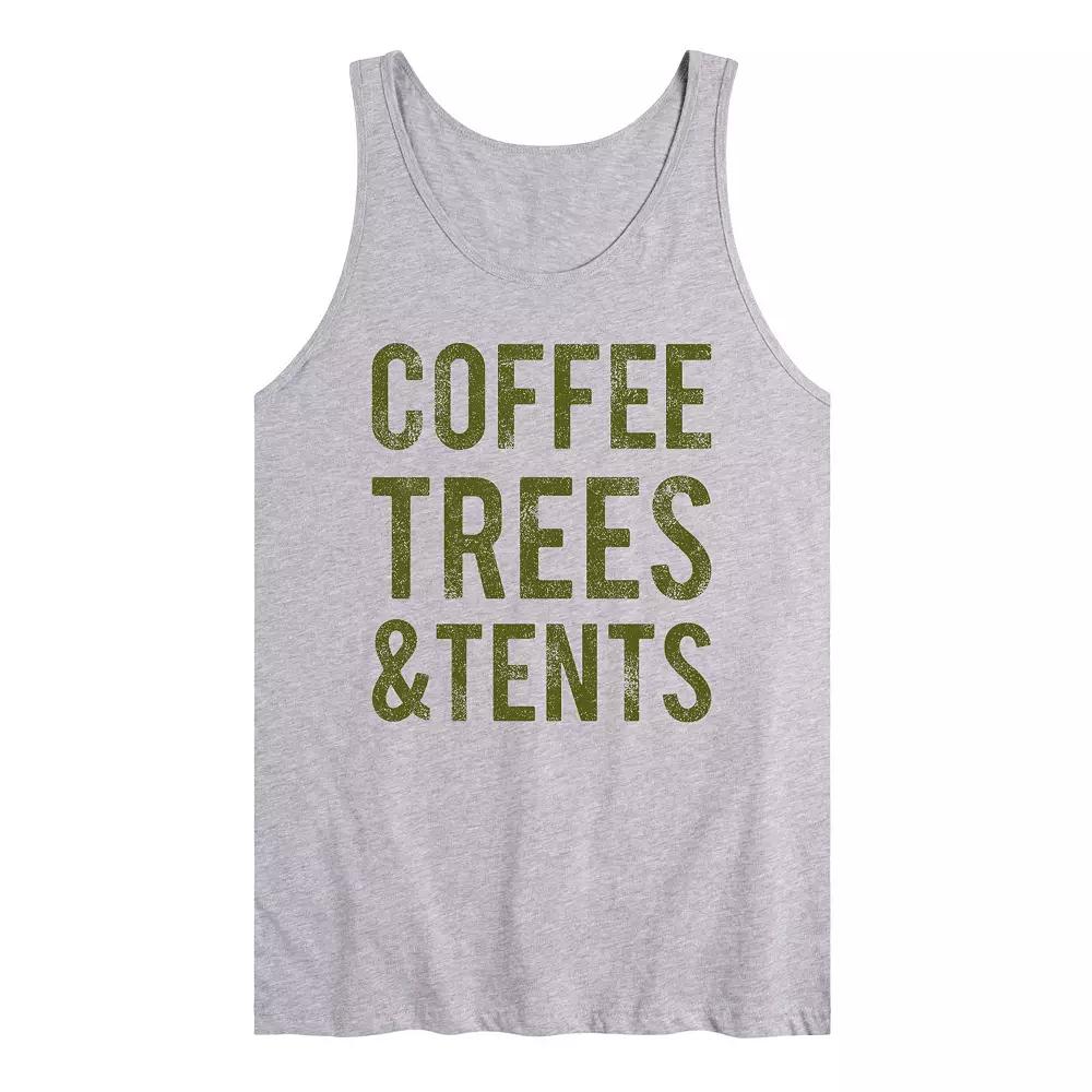 Men's Coffee Trees And Tents Tank Top,  Product Image