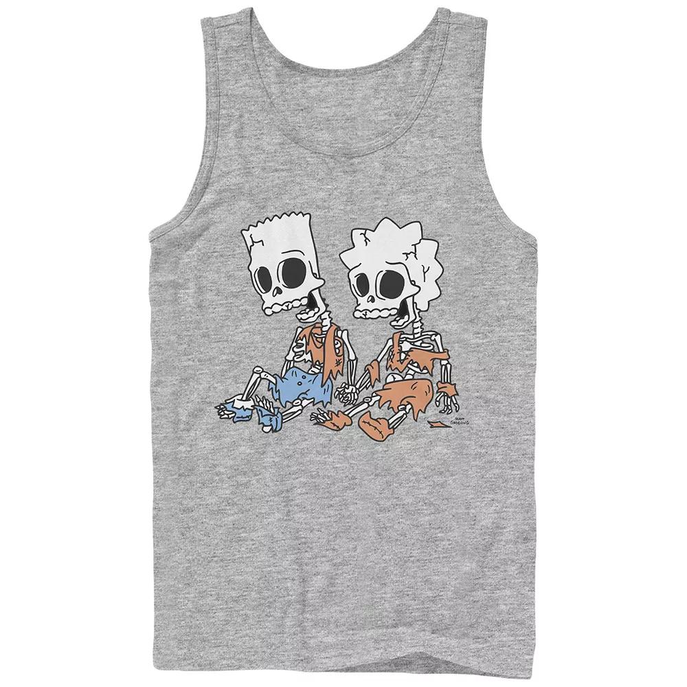 Men's The Simpsons Bart And Lisa Skeletons Graphic Tank Top,  Product Image