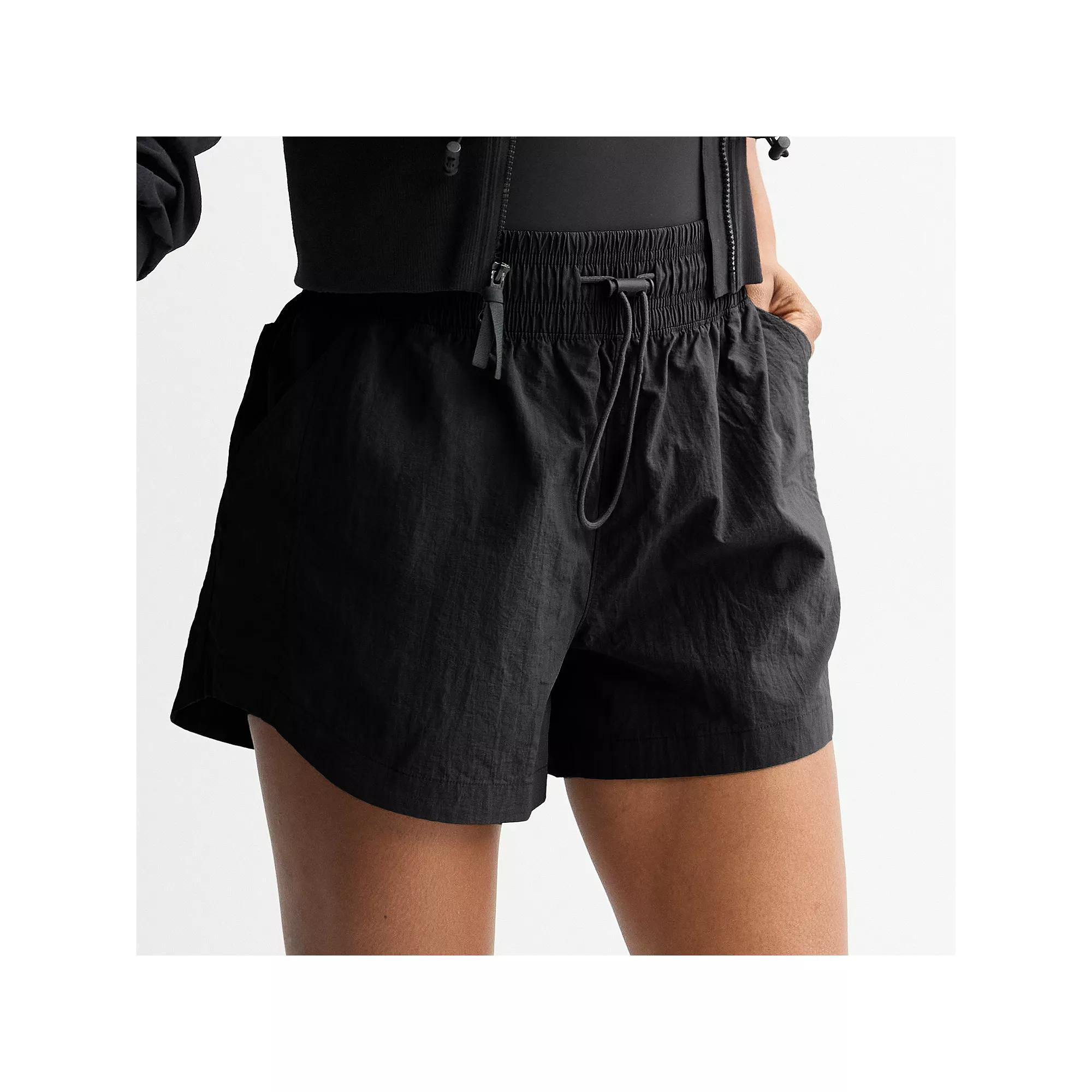 Women's FLX Oversized Woven Shorts, Size: Small, Mineral Black Product Image