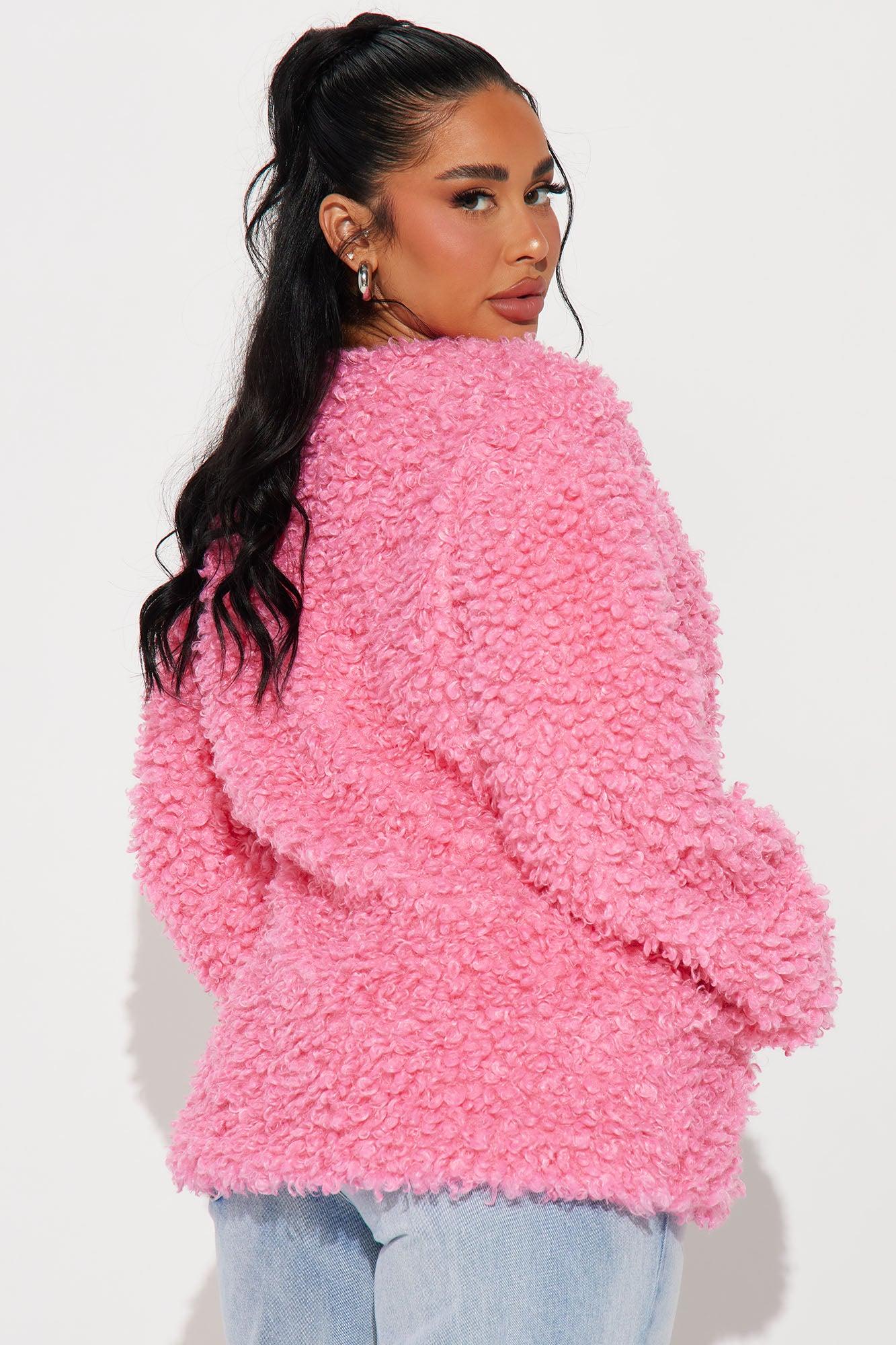 Adjust To The Fame Faux Fur Coat - Hot Pink Female Product Image