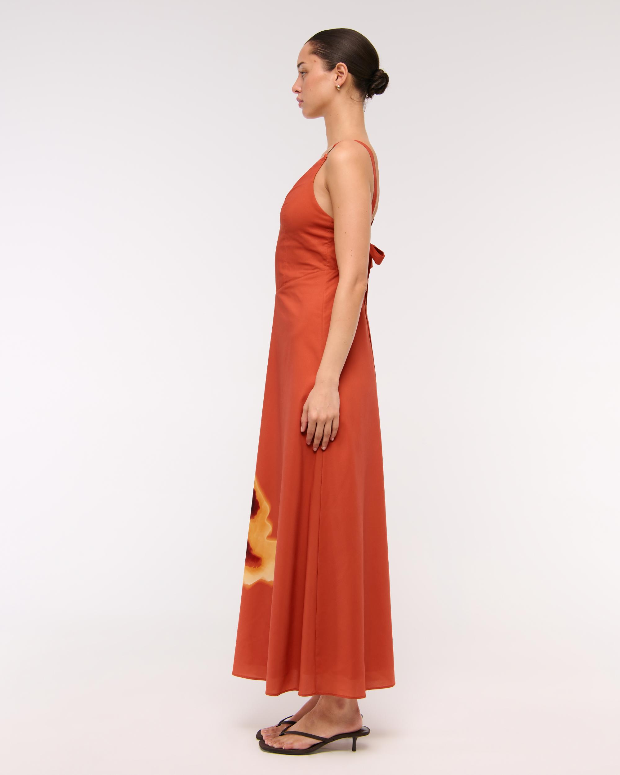 Dipped-Waist Hardware Maxi Dress Product Image