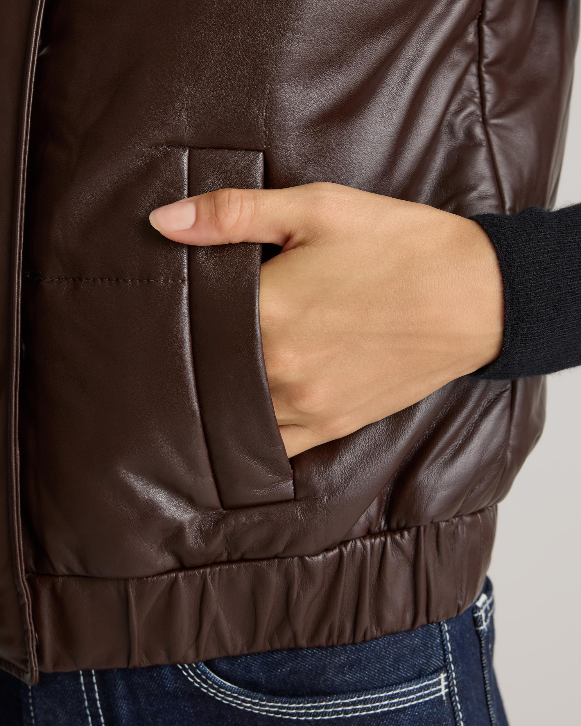 Quince | Women's Puffer Vest Size XL, Leather Product Image