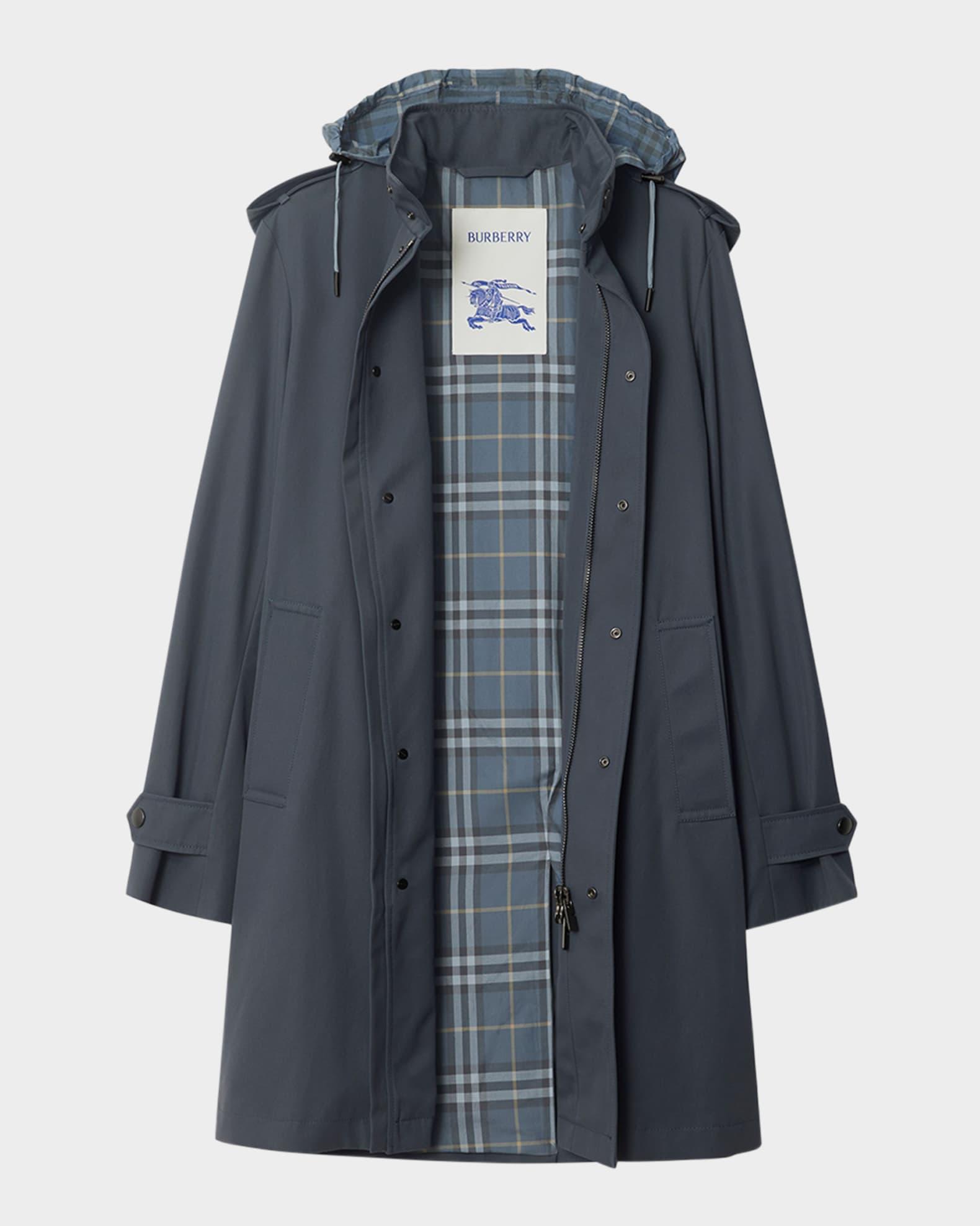 Men's Gabardine Trench Coat with Hood Product Image