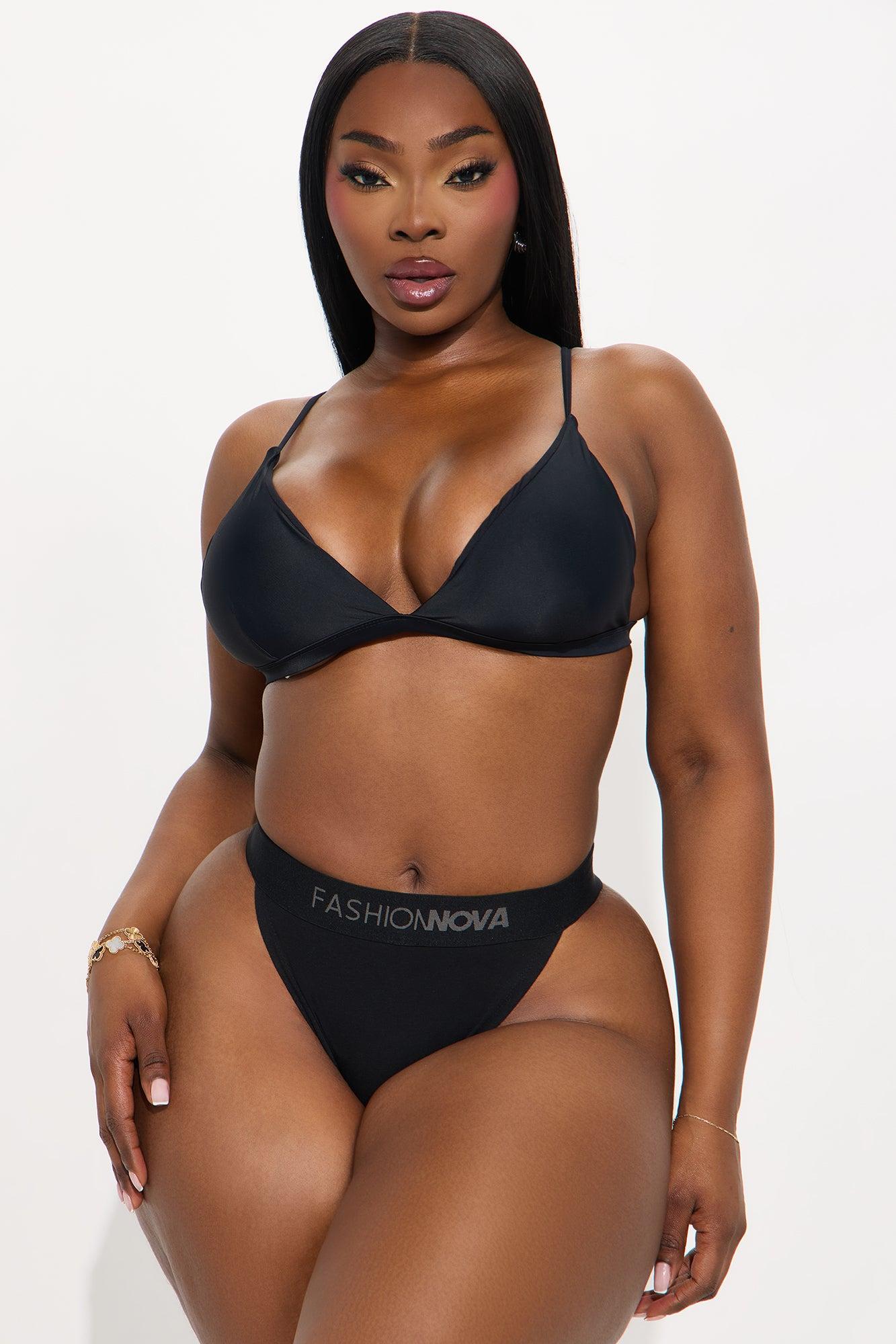 FN Mood Cotton Thong - Black Female Product Image