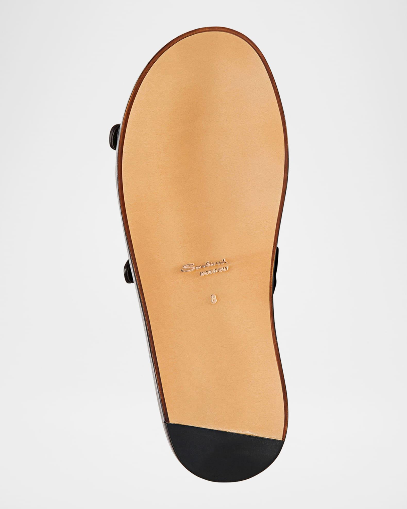 Men's Duo Woven Leather Double-Buckle Slide Sandals Product Image