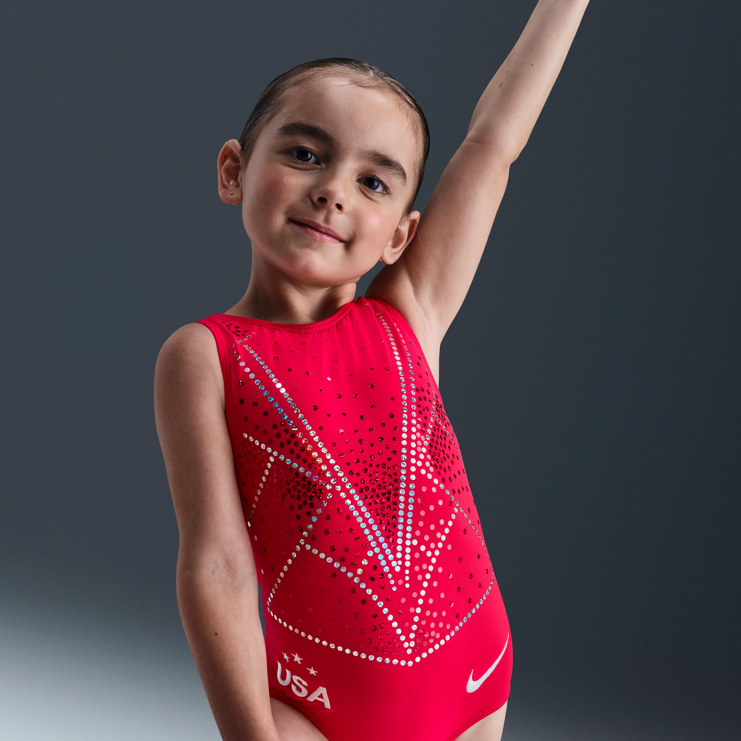Nike Womens Gymnastics Red Armour Leotard | NKY041-152 Product Image