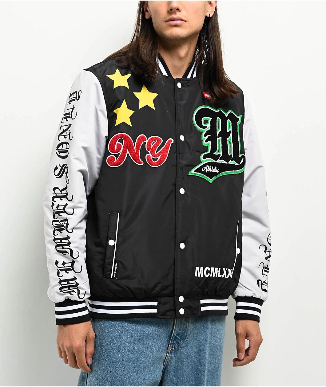 Members Only Black & White Varsity Jacket Product Image