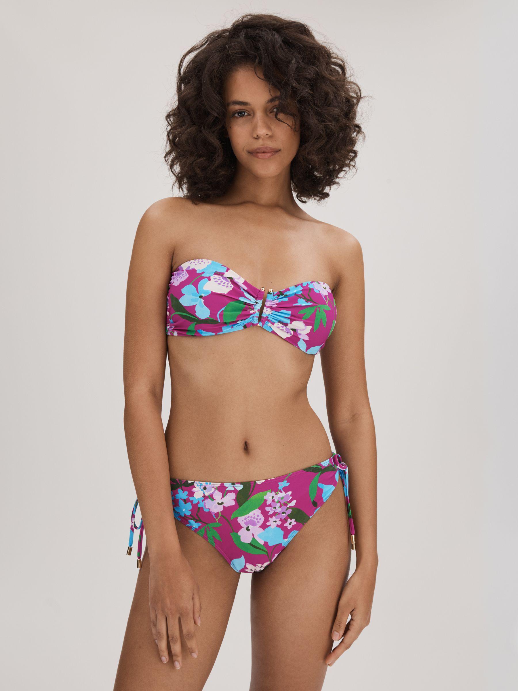 Florere Printed Bandeau Bikini Top in Multi Product Image