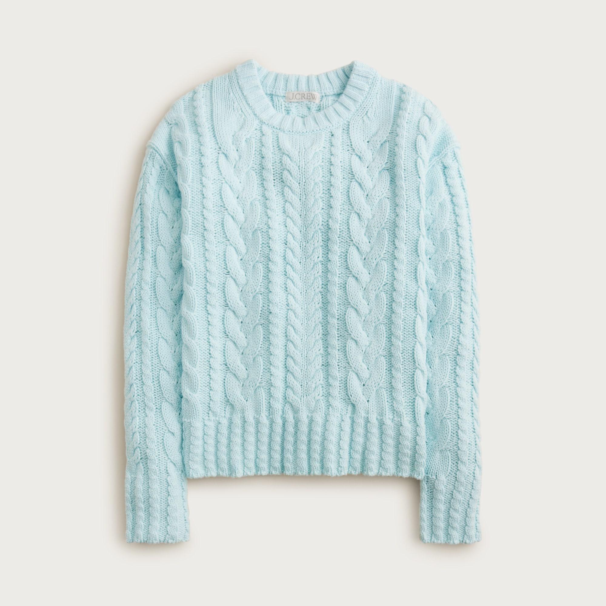 Cable-knit crewneck sweater Product Image