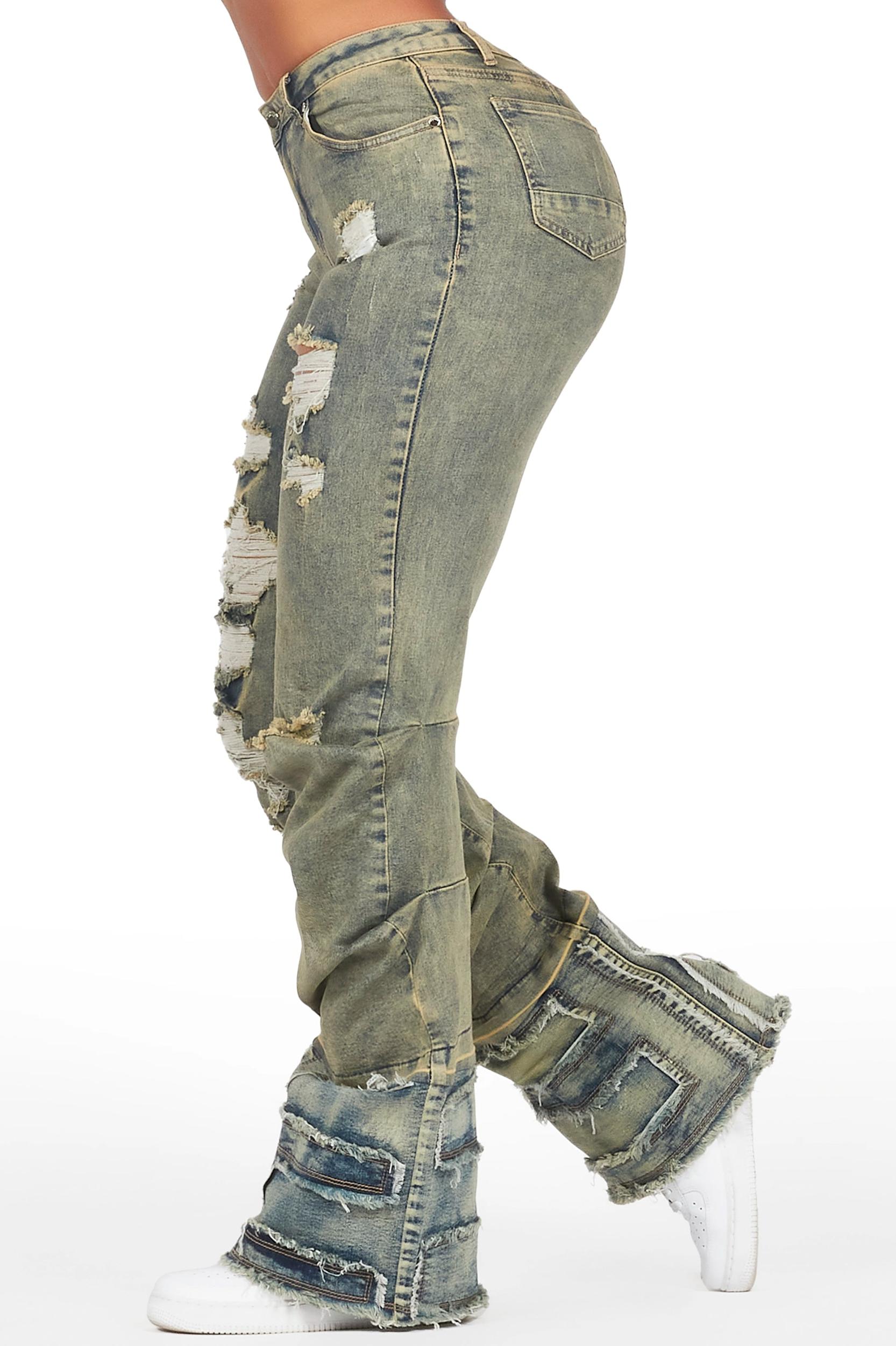 Karan Tinted Wash Baggy Stacked Jean Female Product Image