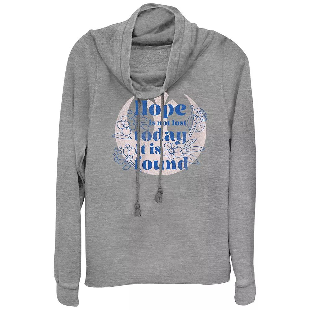 Juniors' Star Wars Hope Is Not Lost Cowlneck Graphic Lightweight Long Sleeve, Girl's,  Product Image