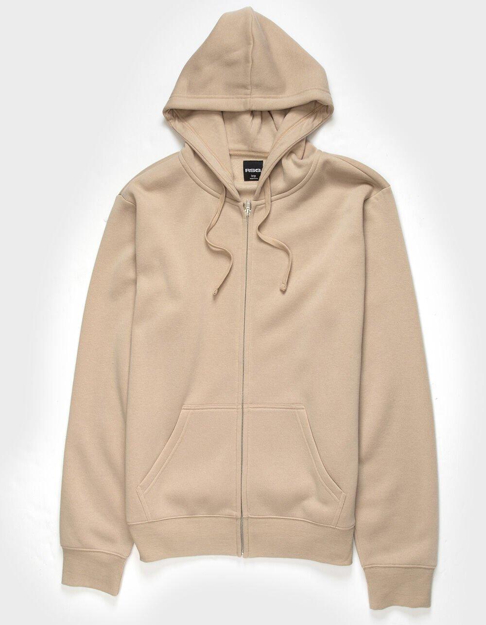 RSQ Mens Full Zip Fleece Hoodie - KHAKI Product Image