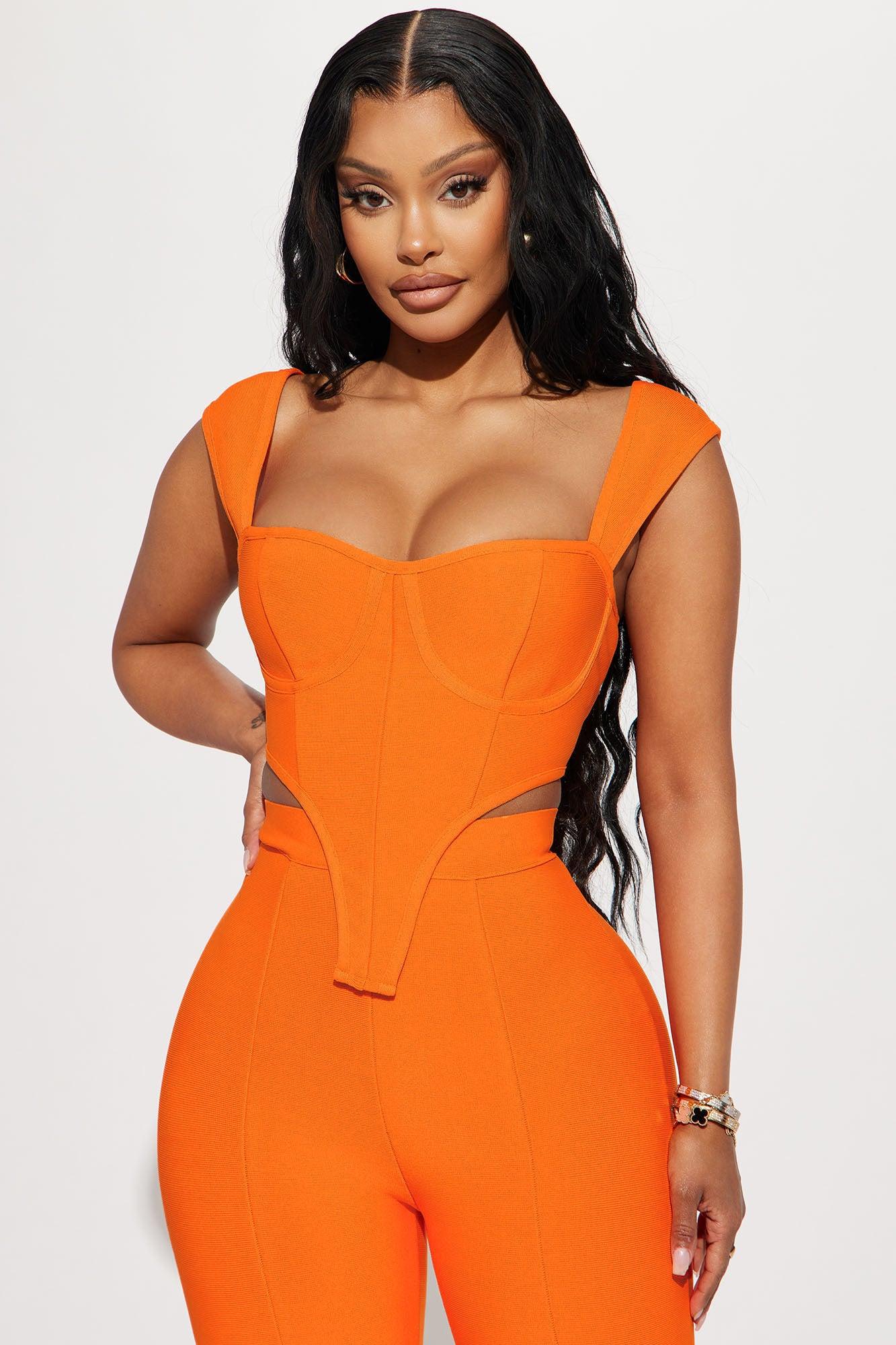 Vibing Out Bandage Pant Set - Orange Product Image