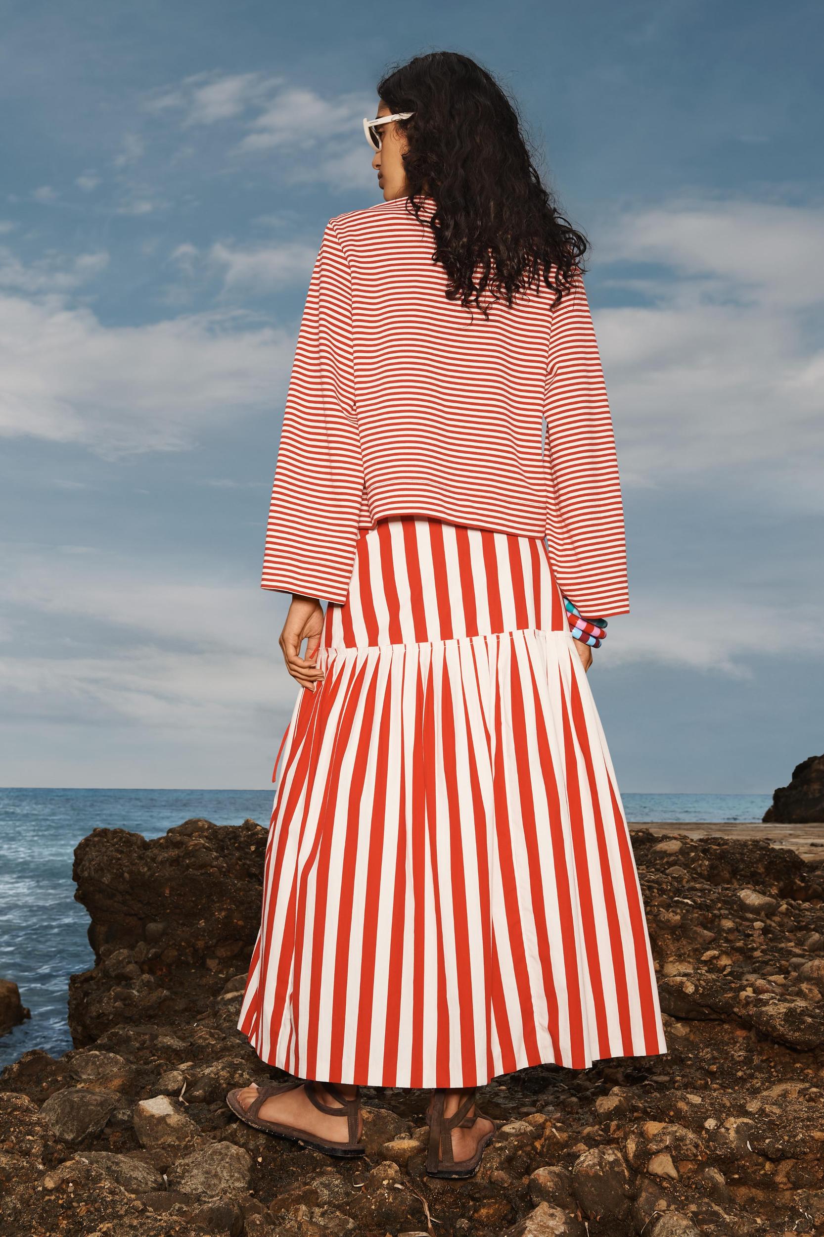 LIMITED EDITION STRIPED MIDI SKIRT Product Image