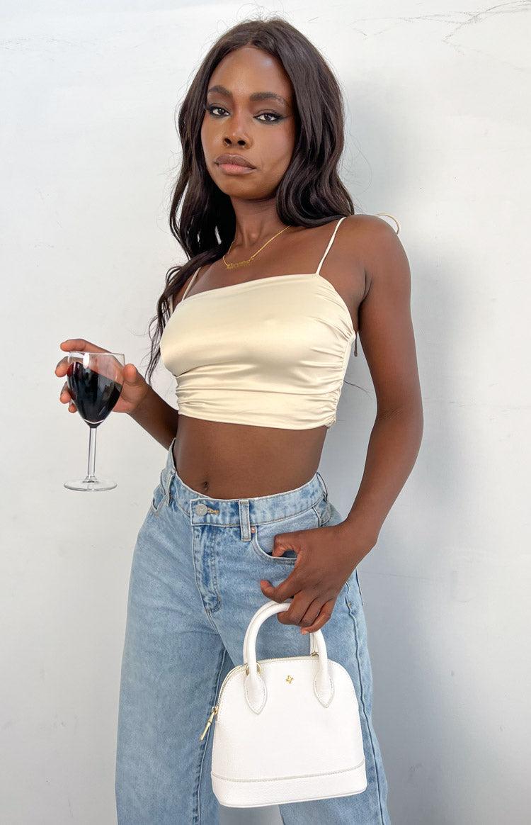 Wonderlust Champagne Satin Cami Product Image