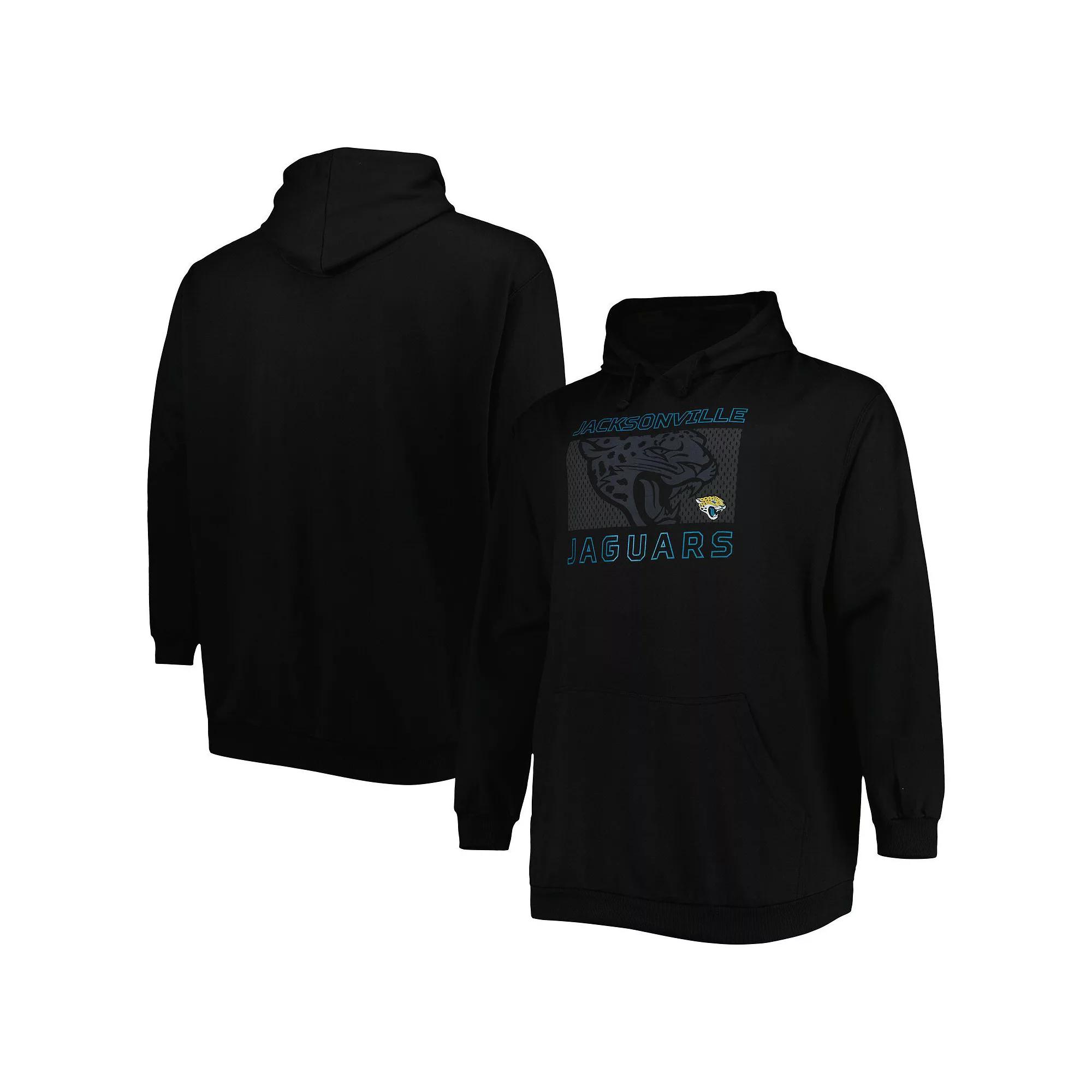 Men's Fanatics Branded Black Jacksonville Jaguars Big & Tall Pop of Color Pullover Hoodie, Size: 3XB Product Image