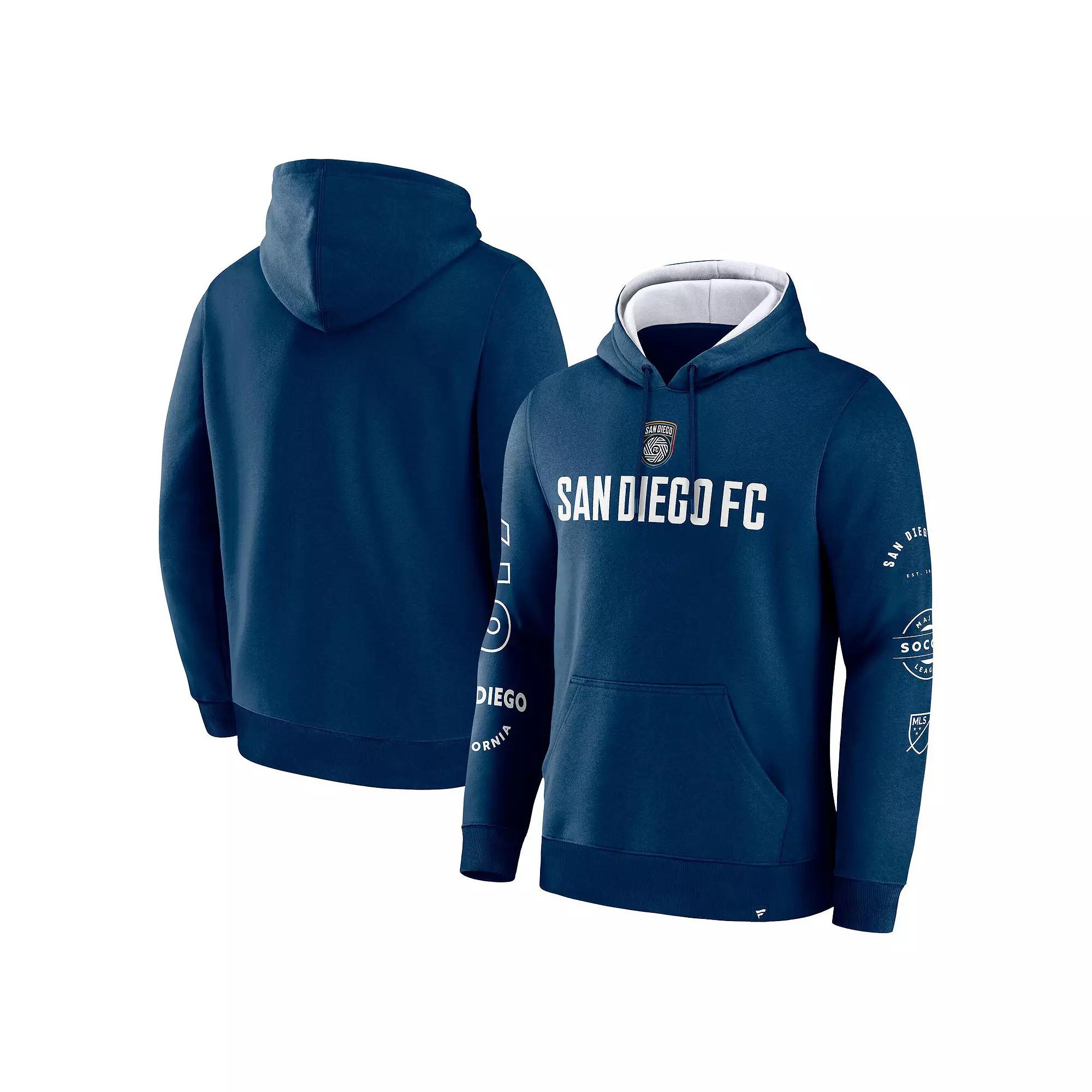 Men's Fanatics Navy San Diego FC Penalty Kick Legacy Pullover Hoodie,  Product Image