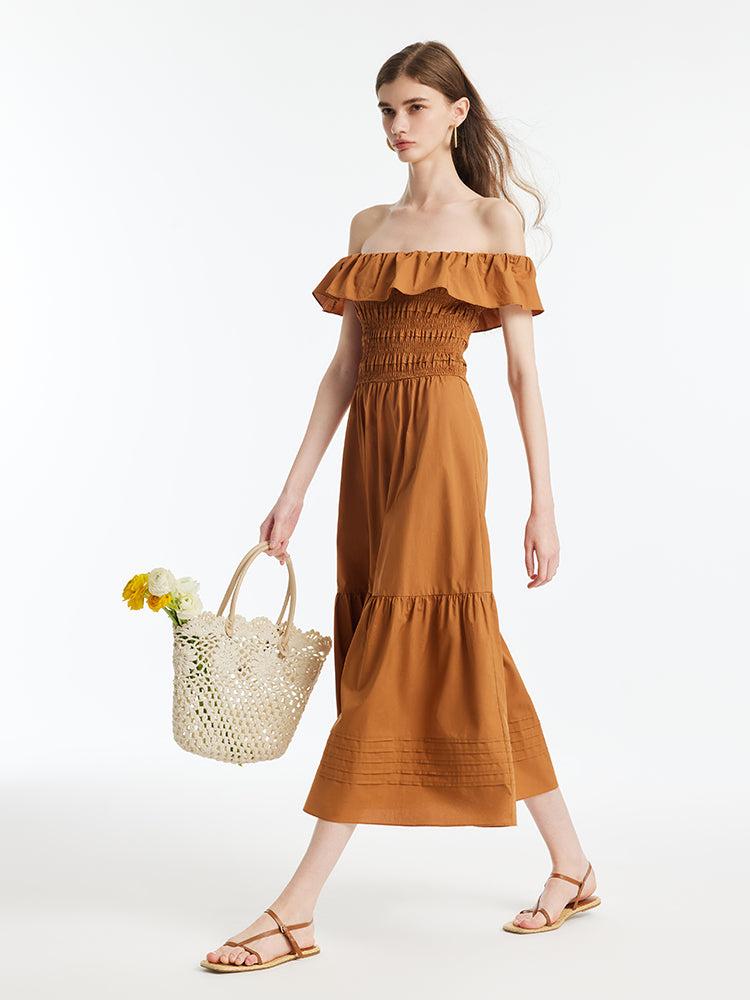 Ruffle Off Shoulder Women Maxi Dress Product Image
