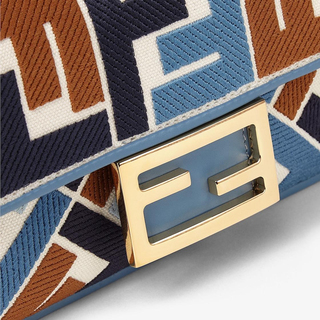 Baguette MiniCanvas bag with multicolor FF embroidery Product Image