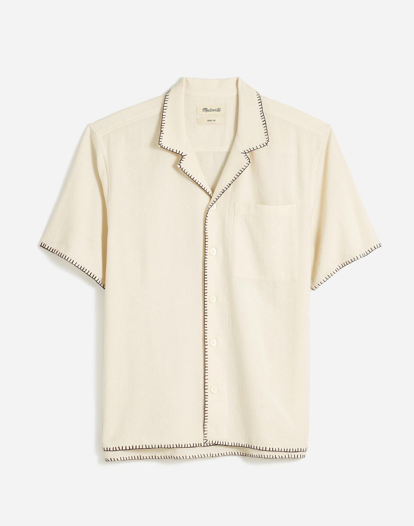 Blanket Stitch Short-Sleeve Shirt Product Image