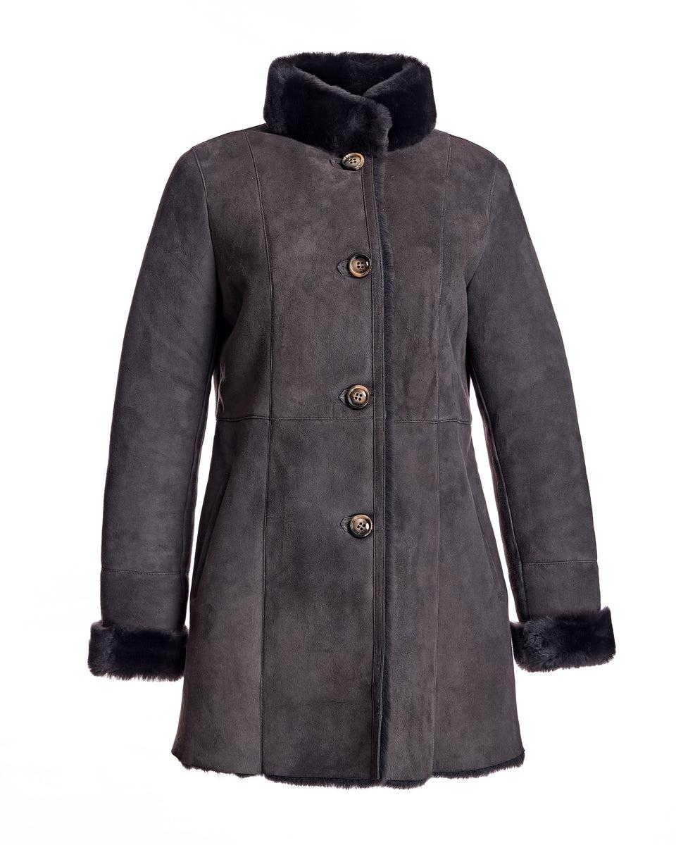 Shearling Jacket with Stand Collar-Maximilian Product Image