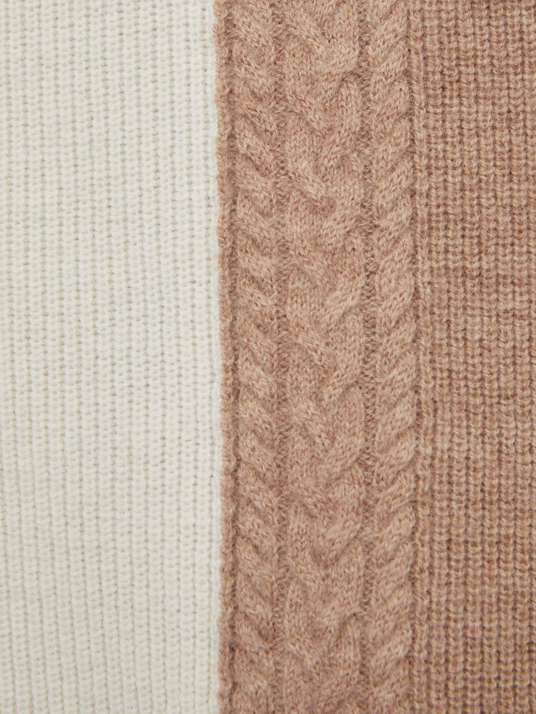 Wool Colourblock Knitted Shirt in Camel Product Image