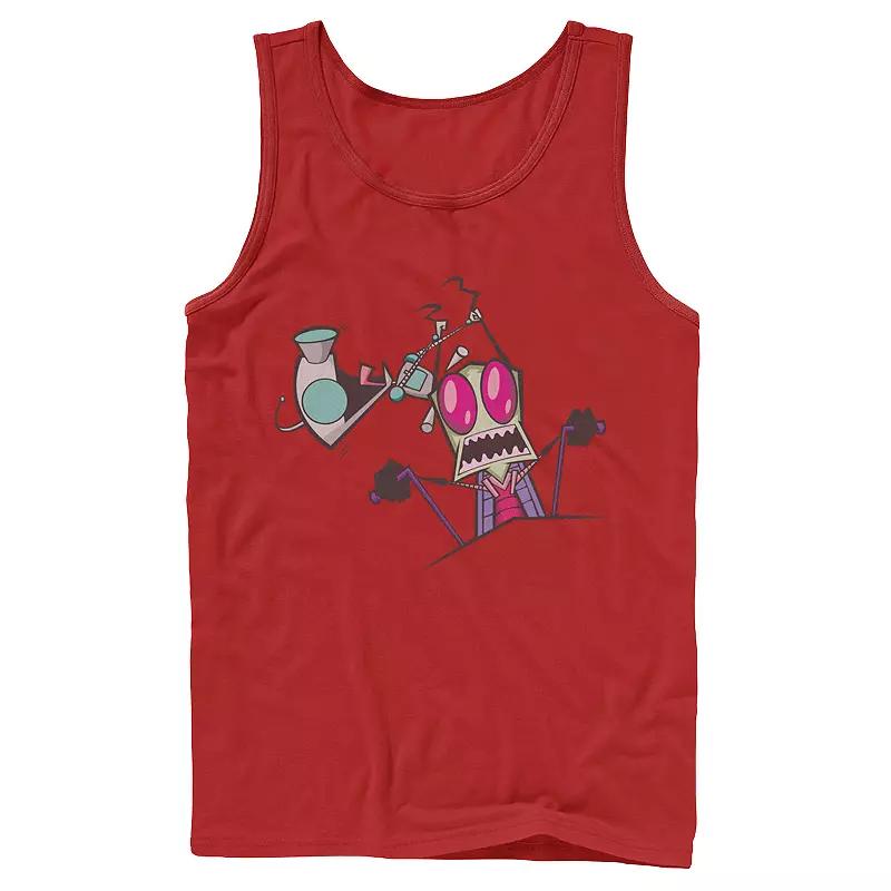 Men's Nickelodeon Invader Zim Gir Pulling Zim's Antennas Portrait Graphic Graphic Tank Top,  Product Image