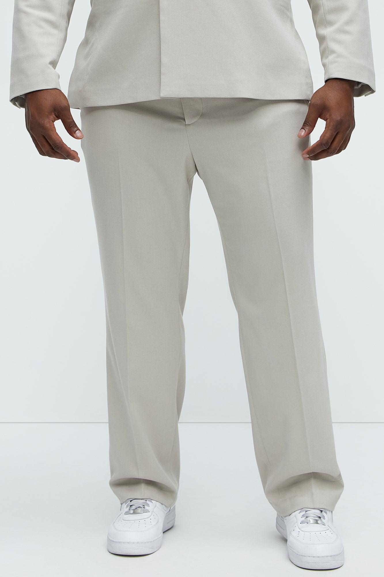High Peak Straight Suit Trouser - Taupe Product Image