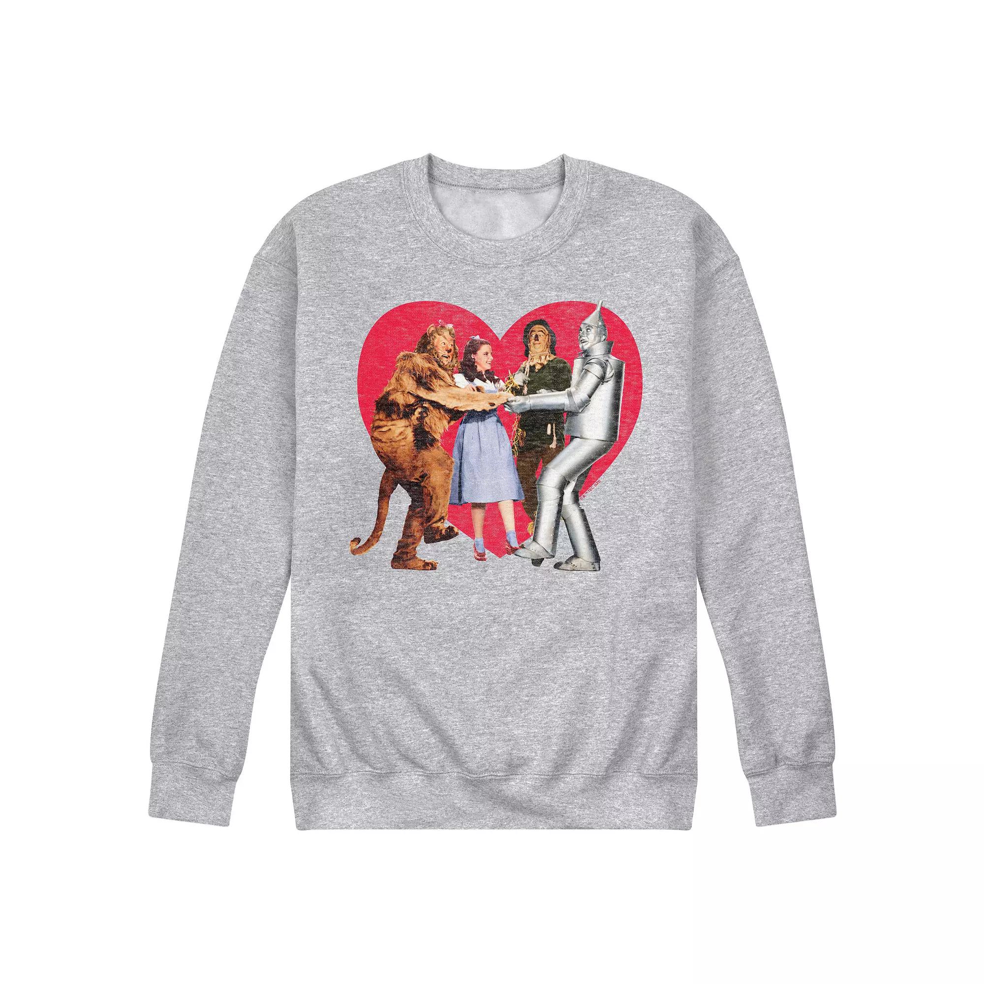 Men's Wizard Of Oz Group Photo Heart Fleece Sweatshirt,  Product Image