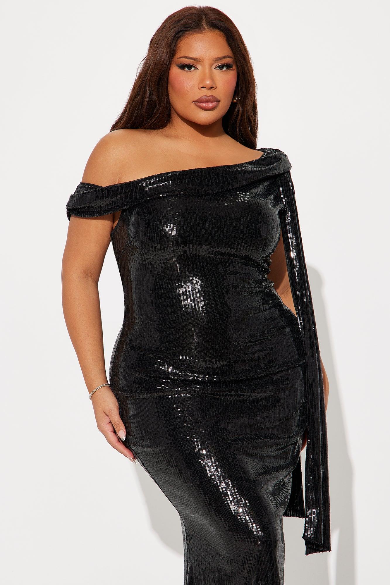 Florence Sequin Maxi Dress - Black Product Image