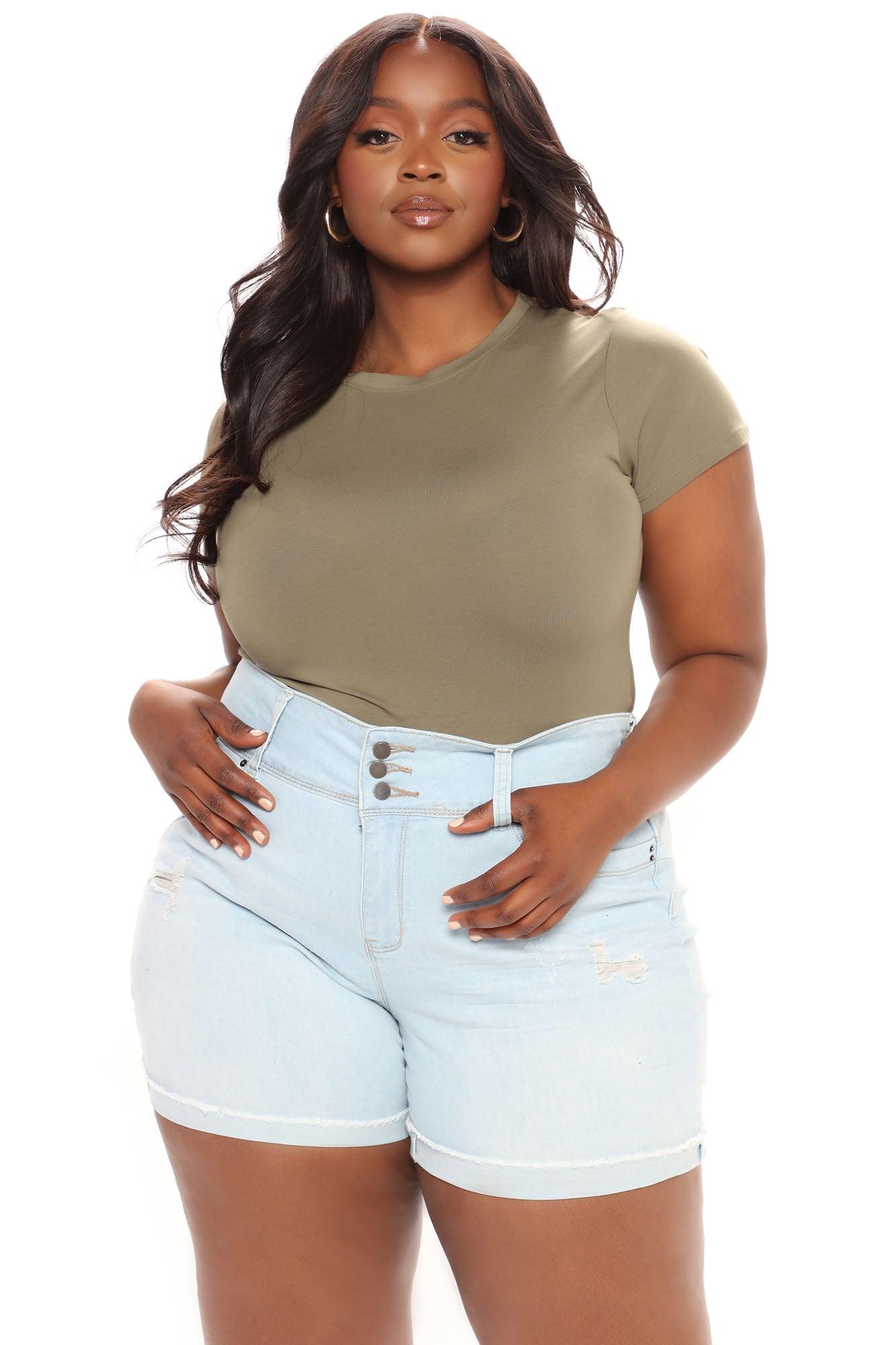 Leanne Crew Neck Bodysuit - Olive Product Image