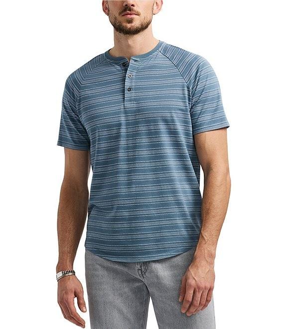 Buffalo David Bitton Klaus Short Sleeve Stripe Henley Shirt Product Image