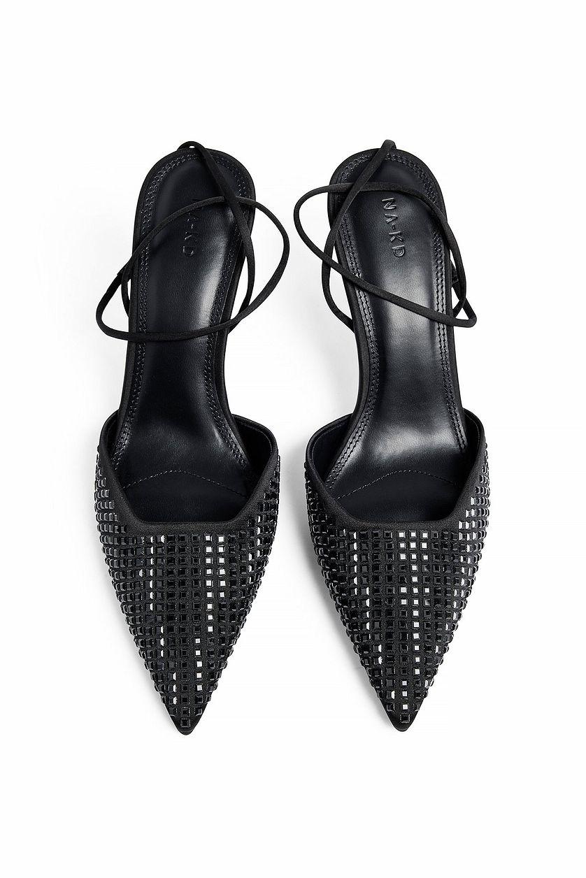 Rhinestone Covered Pumps Silver Product Image