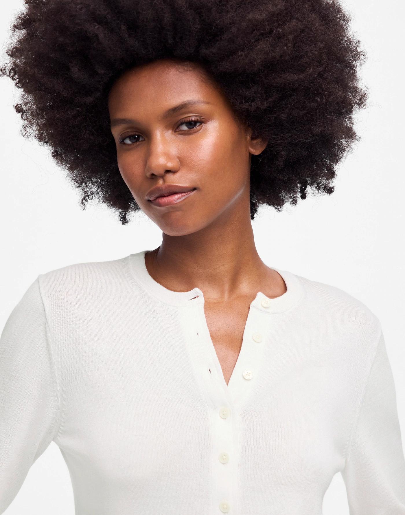 Cotton Crewneck Cardigan Product Image