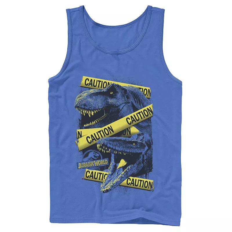 Men's Jurassic World Dinosaur Caution Splatter Tank Top,  Product Image