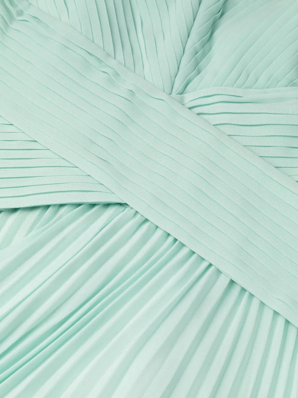 pleated lace-trim midi dress Product Image