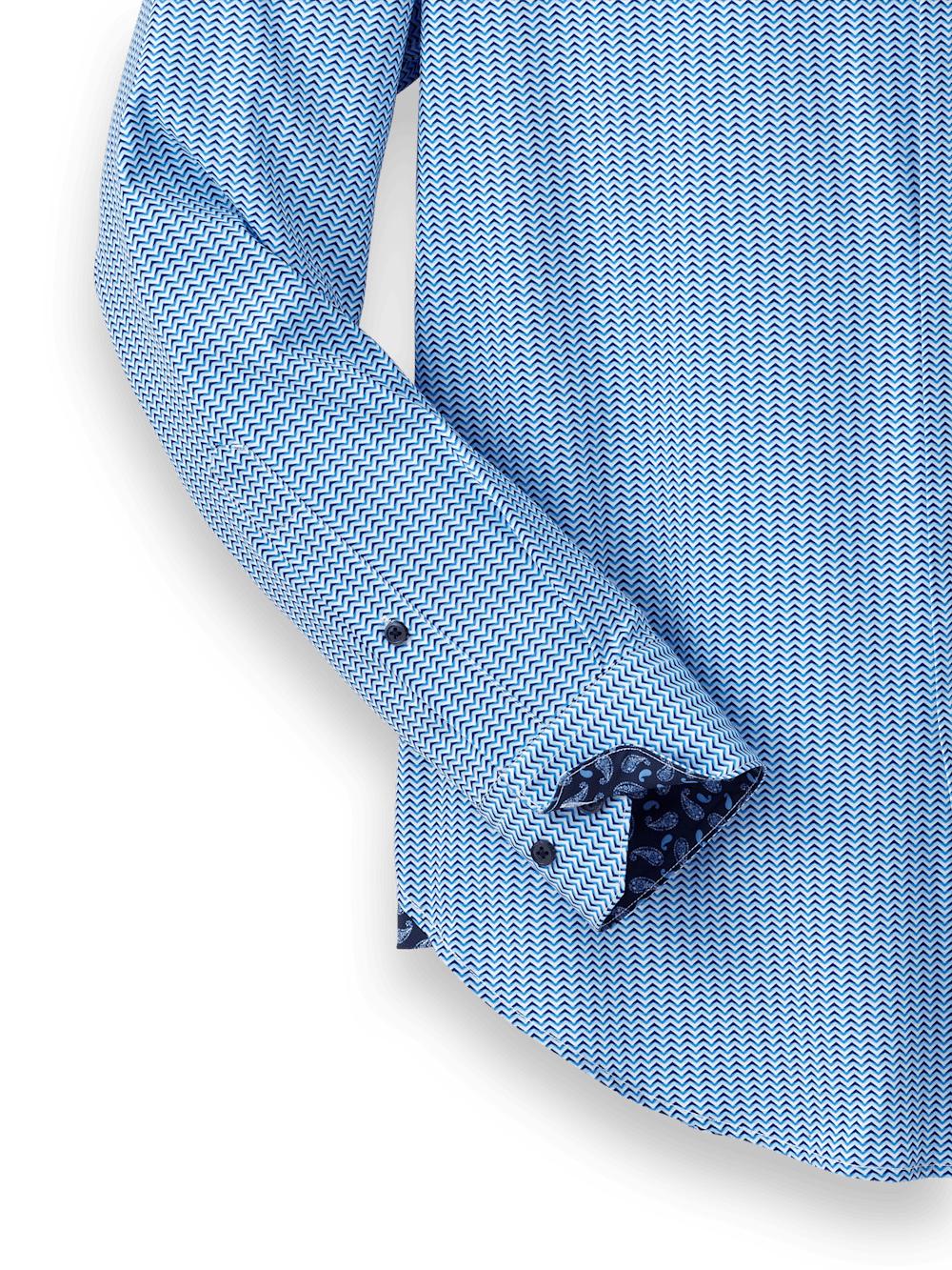 Performance Stretch Chevron Stripe Casual Shirt - Blue Product Image