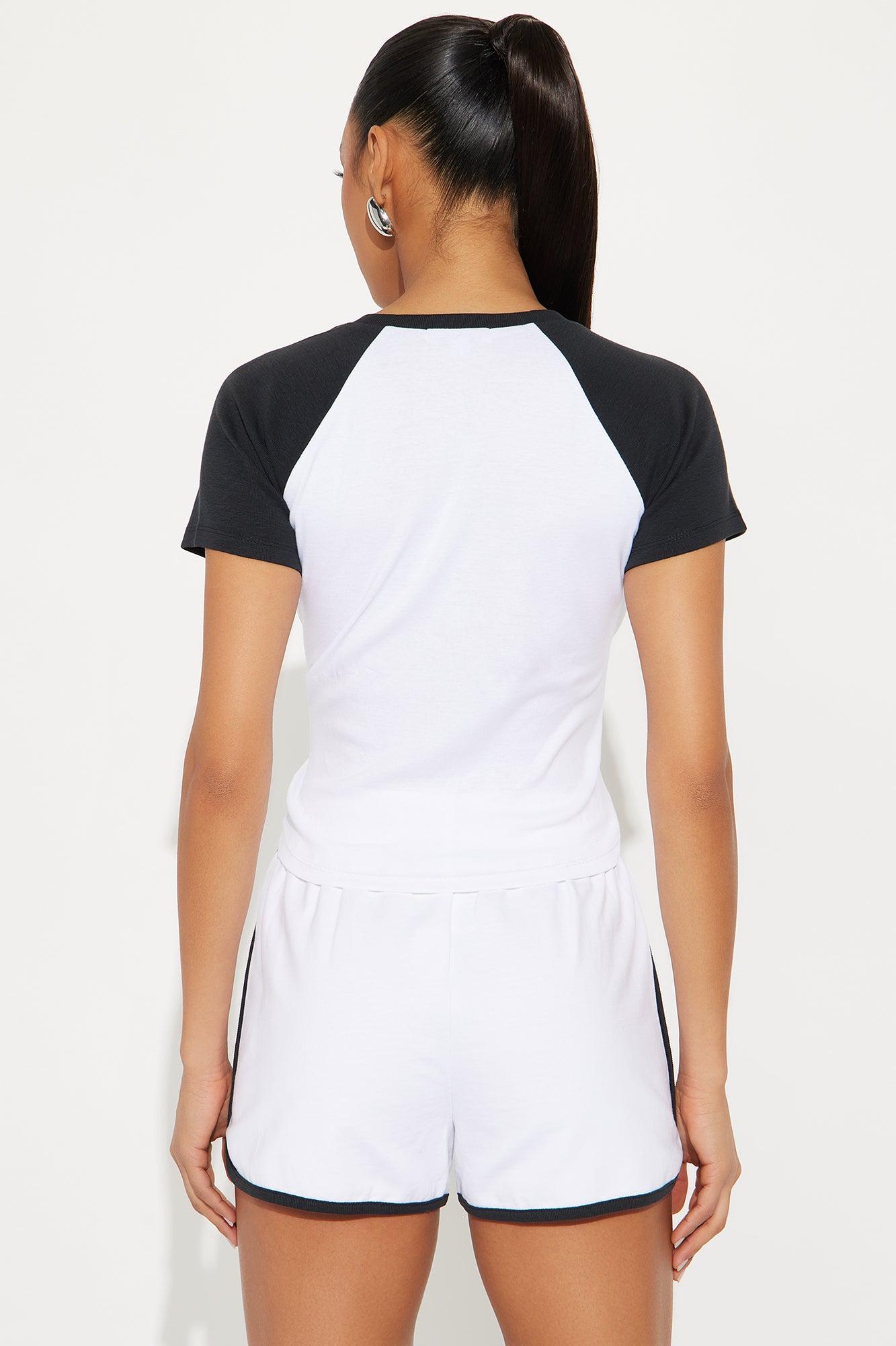 Flower Blossom Short Set - Black/White Product Image