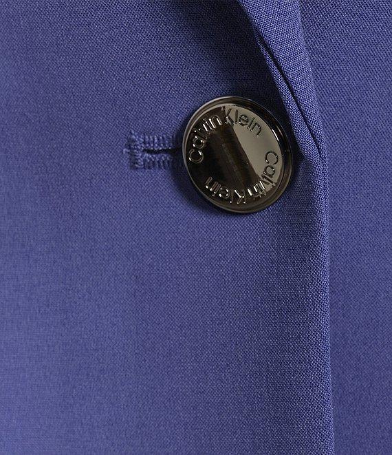 Calvin Klein Solid Lux Peak Lapel Collar One Button Jacket Product Image