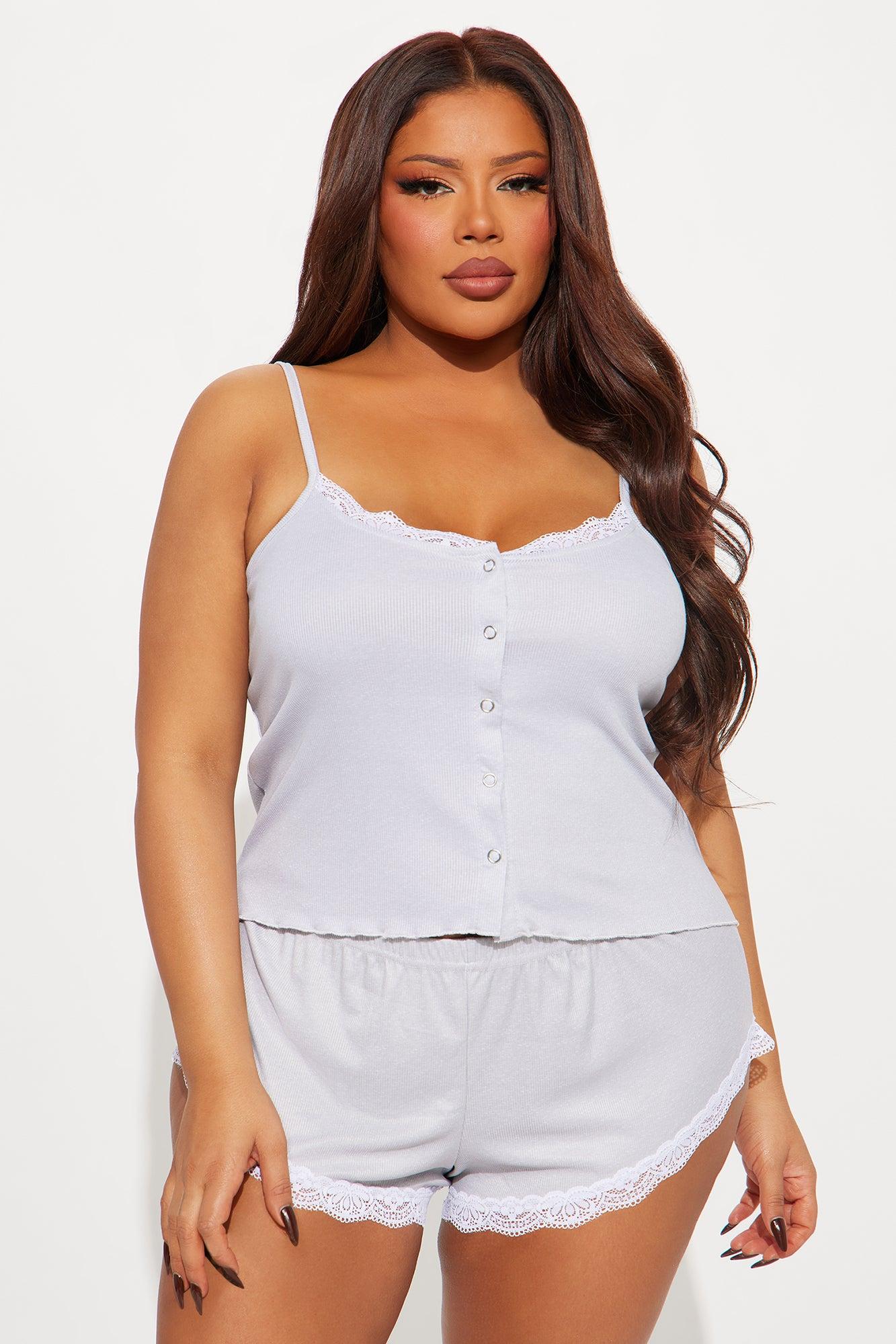 Nap With Me Ribbed PJ Short Set - Heather Grey Product Image