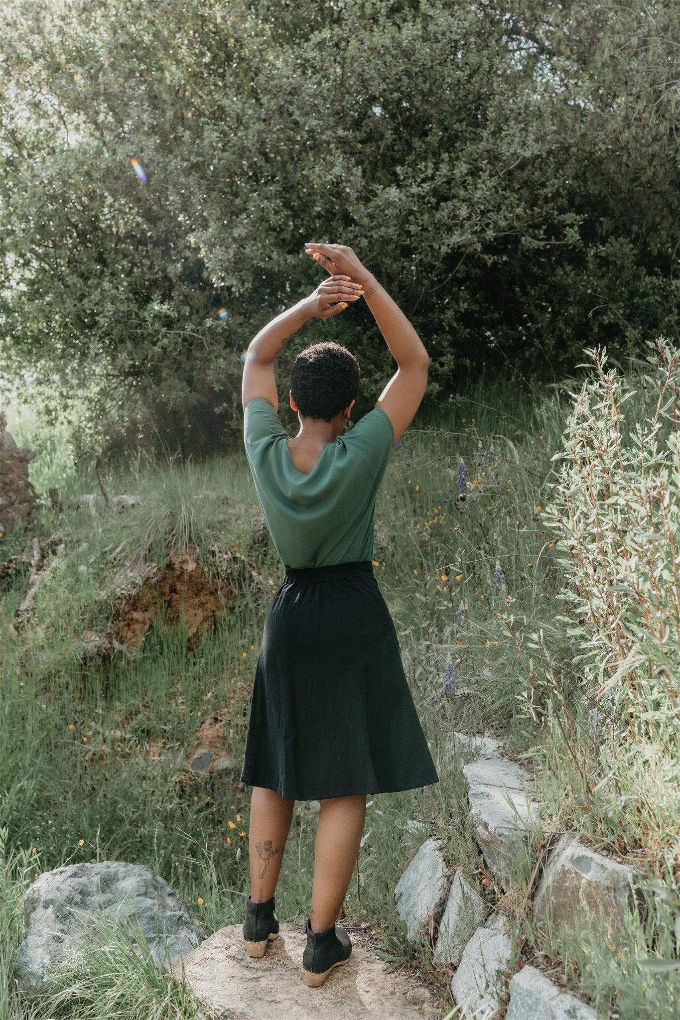 Dolman Top in Emerald Challis Product Image