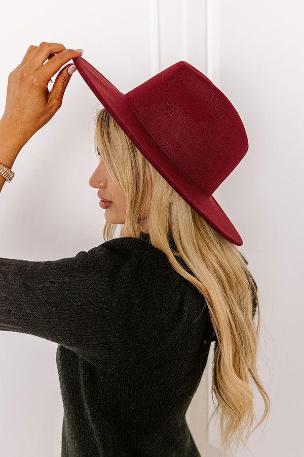 Crisp Breeze Felt Fedora in Wine Product Image